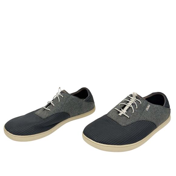 Olukai Gray Breathable Elastic Lace Up Arch Support Sneakers
